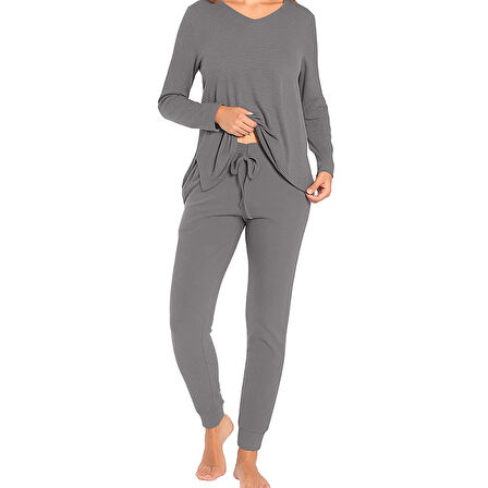 Confeo 840.802 Kadın V Yaka Uzunkol Pi̇jama Takım