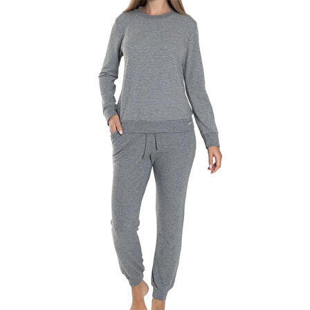 Confeo 840.803 Kadın Bi̇si̇klet Yaka Uzunkol Pi̇jama Takım