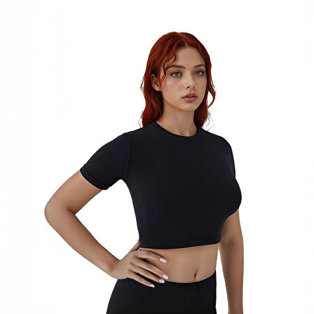 Confeo 801-021 Kadın Yarım Kol Modal Krop Atlet