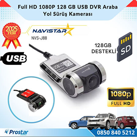Usb 128 GB Destekli HD 1080P Dvr Araç Yol Sürüş Kamerası