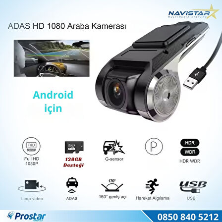 Usb 128 GB Destekli HD 1080P Dvr Araç Yol Sürüş Kamerası