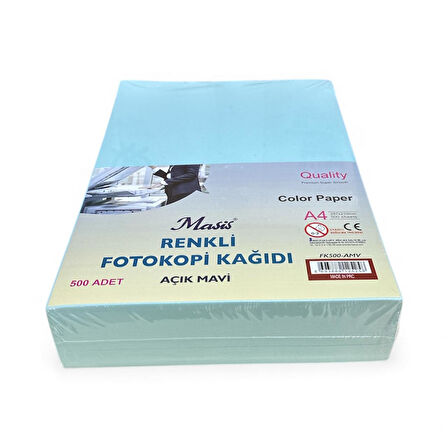 Masis A4 Renkli Fotokopi Kağıdı 500 lü Açık Mavi