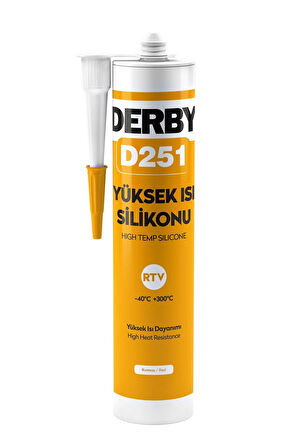 Derby Kırmızı Yüksek Isı Silikon Yapıştırıcı D251 280ml