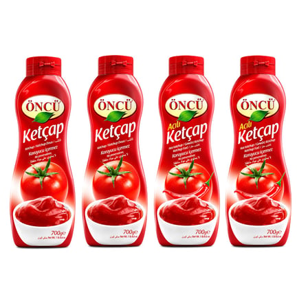 Öncü Ketçap 700 G Tatlı ve Acı 4 lü Karma Paket