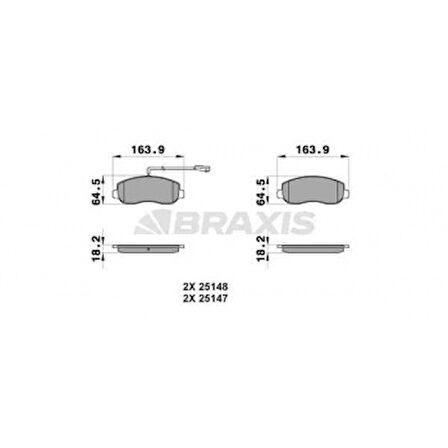 Renault On Fren Balatası Master III 10> Movano 10> - Braxıs Ab0199