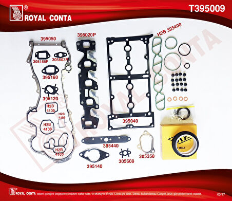 Fiat Motor Takım Contası (alt / Ust Full) Skt Keceli S,k,c Harıc Doblo Palıo Albea Punto Linea Fiorıno 1, - Royal T395009