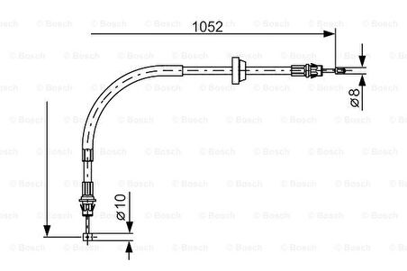 Ford El Fren Teli On (sag / Sol) Transıt V184 2,0tdci / 2,4tdci 01>06 1052mm - Bosch 1987477186
