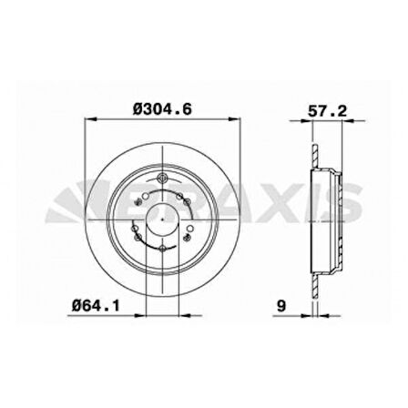 Honda Arka Fren Diski (aynası) Duz Honda Crv 2002-2006 (305x5) - Braxıs Ae0272