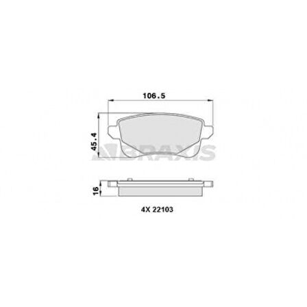 Renault Arka Fren Balatası Grand Scenic III 13> - Braxıs Aa0272