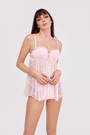 Pembe Gülpembe Gecelik