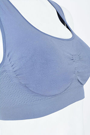 Gri Active  Kalın Askılı Seamless Sporcu Büstiyer