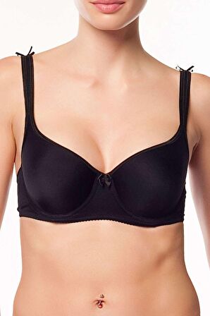 Nbb Toparlayıcı Kaplı Balenli Basic Sütyen Siyah