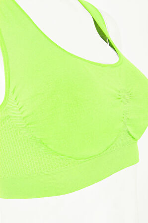 Neon Sarı Active  Kalın Askılı Seamless Sporcu Büstiyer