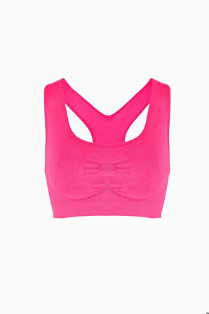 Neon Pembe Active  Kalın Askılı Seamless Sporcu Büstiyer
