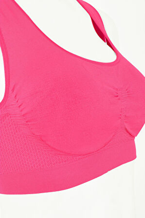 Neon Pembe Active  Kalın Askılı Seamless Sporcu Büstiyer