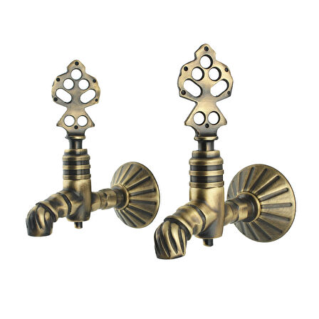 FKN LPD İkili Burmalı Antik Osmanlı Musluk