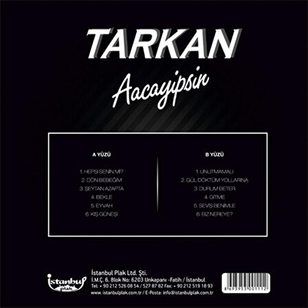 Tarkan Aacayipsin - Plak