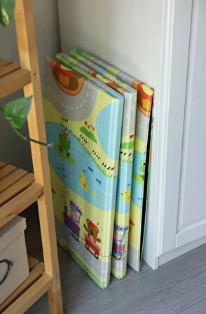 Coolmats Katlanabilir Oyun Matı, Tek Taraflı Çocuk Oyun Halısı Aktivite Oyun Alanı - Yeşil Parkur