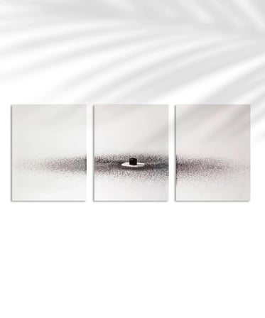 Minimal Zen Taş Temalı 3'lü Duvar Poster Seti