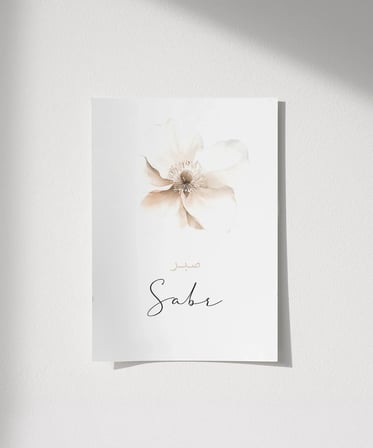 Sabr Minimal Çiçek Temalı Duvar Poster