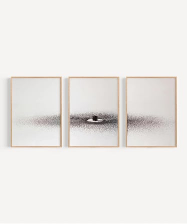 Minimal Zen Taş Temalı 3'lü Duvar Poster Seti