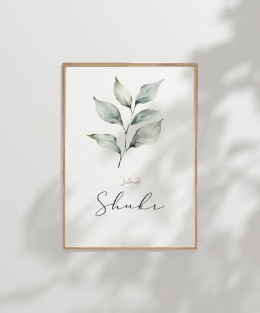 Şükür Minimal Botanik Duvar Poster
