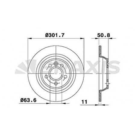 Ford Arka Fren Disk Aynası Mondeo IV S Max Galaxy Kuga 1,6ti / 1,6tdci / 1,8tdci / 2,0 / 2,0tdci / 2,2tdc - Braxıs Ae0102
