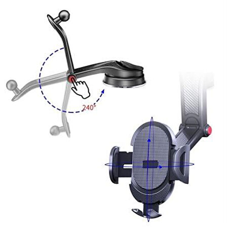 Petinka Telefon Tutucu Araç İçi Torpido Üstü Güçlü Vantuzlu Tutucu  