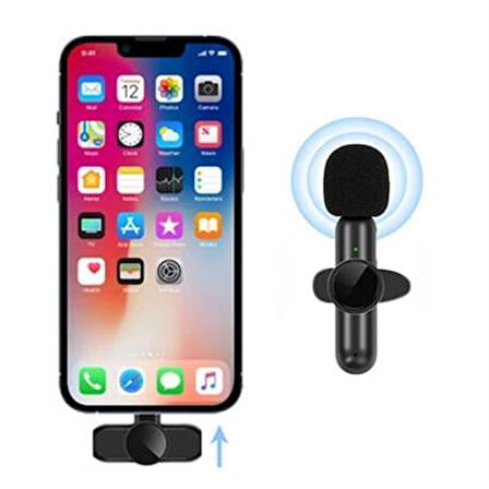 Petinka Kablosuz Yaka Mikrofonu TypeC Uyumlu İphone Dönüştürücülü Android İphone Uyumlu Mikrofon