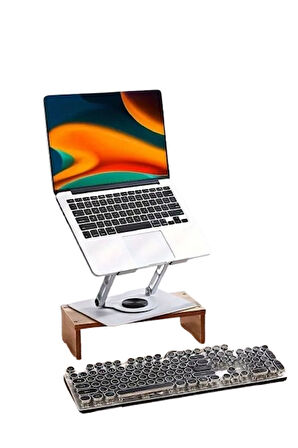 Stant  Ergonomik Dayanıklı Hava Aldıran 360 Derece Dönebilen Laptop Standı