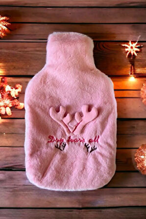 Sıcak Su Torbası Geyikli Model Peluş Kılıflı 2 Litre Sıcak Su Torbası