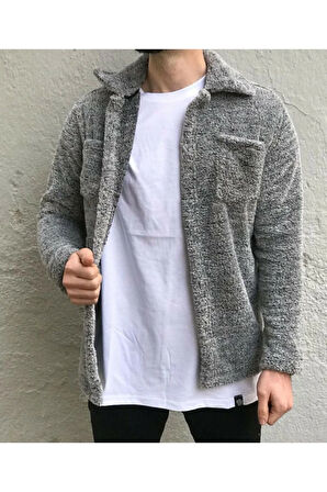 Erkek Cep Detaylı Pelüş Gömlek