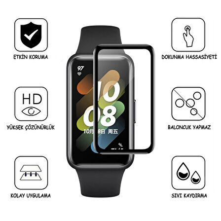 Huawei Band 7 Ekran Koruyucu 3D Kavisli Full Kaplama Pmma