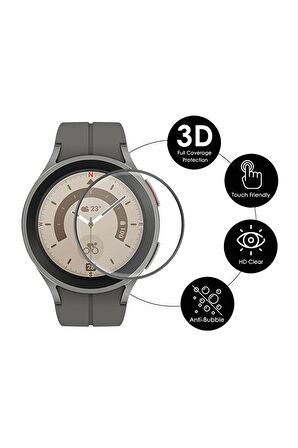 Samsung Galaxy Watch 5 Pro 45MM Ekran Koruyucu 3D Kavisli Full Kaplama Pmma