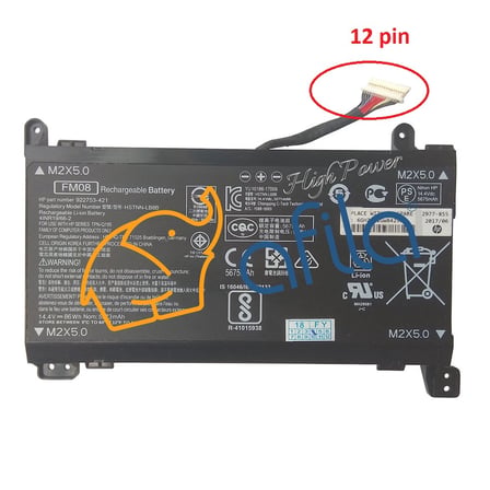 Hp Omen 17-an, 17-an000, 17-an100, FM08 Notebook Bataryası, Laptop Pili - Ver.1 (12 Pin)  / RHL-177