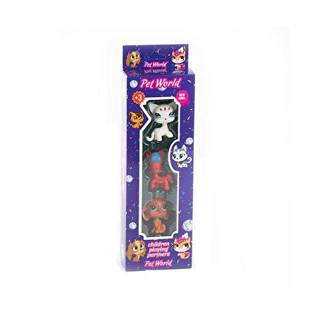 2053 - PET WORLD 3LÜ HAYVAN SETİ STANDLI 12