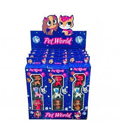 2053 - PET WORLD 3LÜ HAYVAN SETİ STANDLI 12