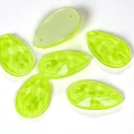 Gymo Premium Delikli Dikme Kristal Taş Teardrop 10.5*18mm N04 Citrine Neon (28 Ad)