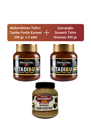 Abdurrahman Tatlıcı Tadıbu 330 gr x 2 Adet + Çavuşoğlu Susamlı Tahin Kreması 330 gr