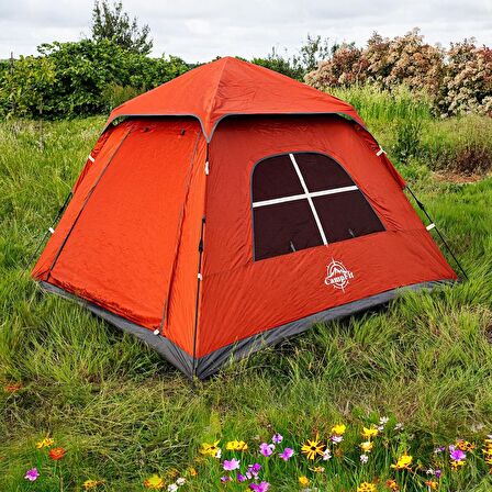 Tam Otomatik Su Geçirmez Kamp Çadırı Kırmızı 240x240x170 ( 4-5 Kişilik ) 