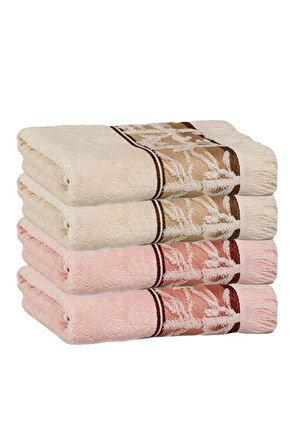Özdilek Sunset Bambu Havlu 4 Adet 50x80 (2 Krem-2 Pembe)