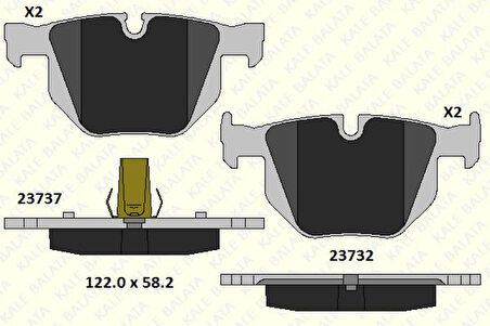 Bmw Arka Fren Balatası Bmw E60 E61 E63 - Kale B 23732 173 05 Msh