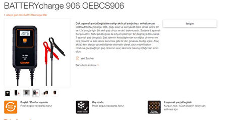 Unıversal Aku Sarj Cihazı Maxımum 6 Amper 6-12 V - Osram Oebcs906