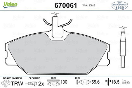 Renault On Fren Balatası Laguna Safrane Megane I Scenic 2,0 Espace (fisli) - Valeo 670061