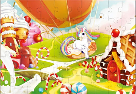 Star Puzzle 2x50 Parça Çocuk Puzzle - Şeker Diyarı