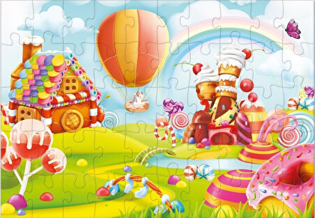 Star Puzzle 2x50 Parça Çocuk Puzzle - Şeker Diyarı