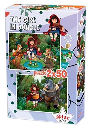 Star Puzzle 2x50 Parça Çocuk Puzzle - Ormandaki Kız