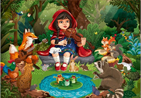 Star Puzzle 2x50 Parça Çocuk Puzzle - Ormandaki Kız