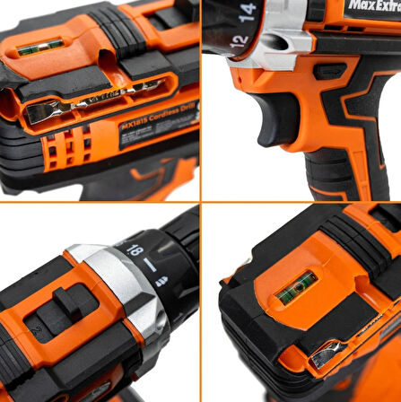 Max Extra MX1815 Matkap Vidalama Çift Akülü 18 Volt 1,5 Amper