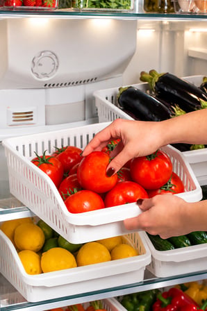 Porsima 09 1075 Orgamix 6'lı Buzdolabı Organizer Sepet Seti Beyaz - Mutfak Kiler Kutusu